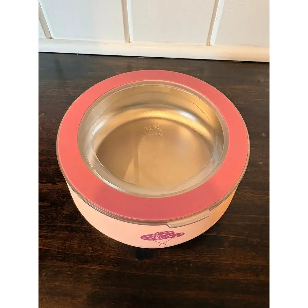 Stanley 24 oz Dog Bowl Pink Cowgirl Cowboy Hat Stainless Steel Pet Bowl NWOT